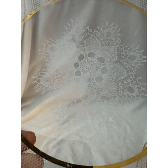 Set of 2 Chance Glass England Lace Pattern 8" Plates no chips/cracks MCM Vintage - Picture 2 of 4